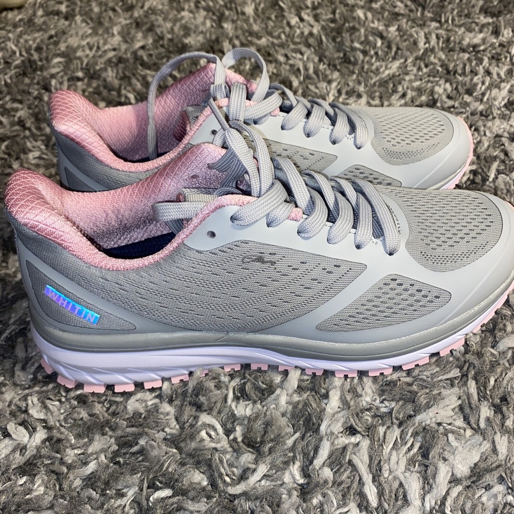 WHITIN Womens Breathable Running Shoes, Gray/Pink, sz 9